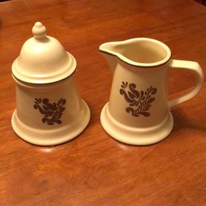 Pfaltzgraff Village Creamer and Sugar Set